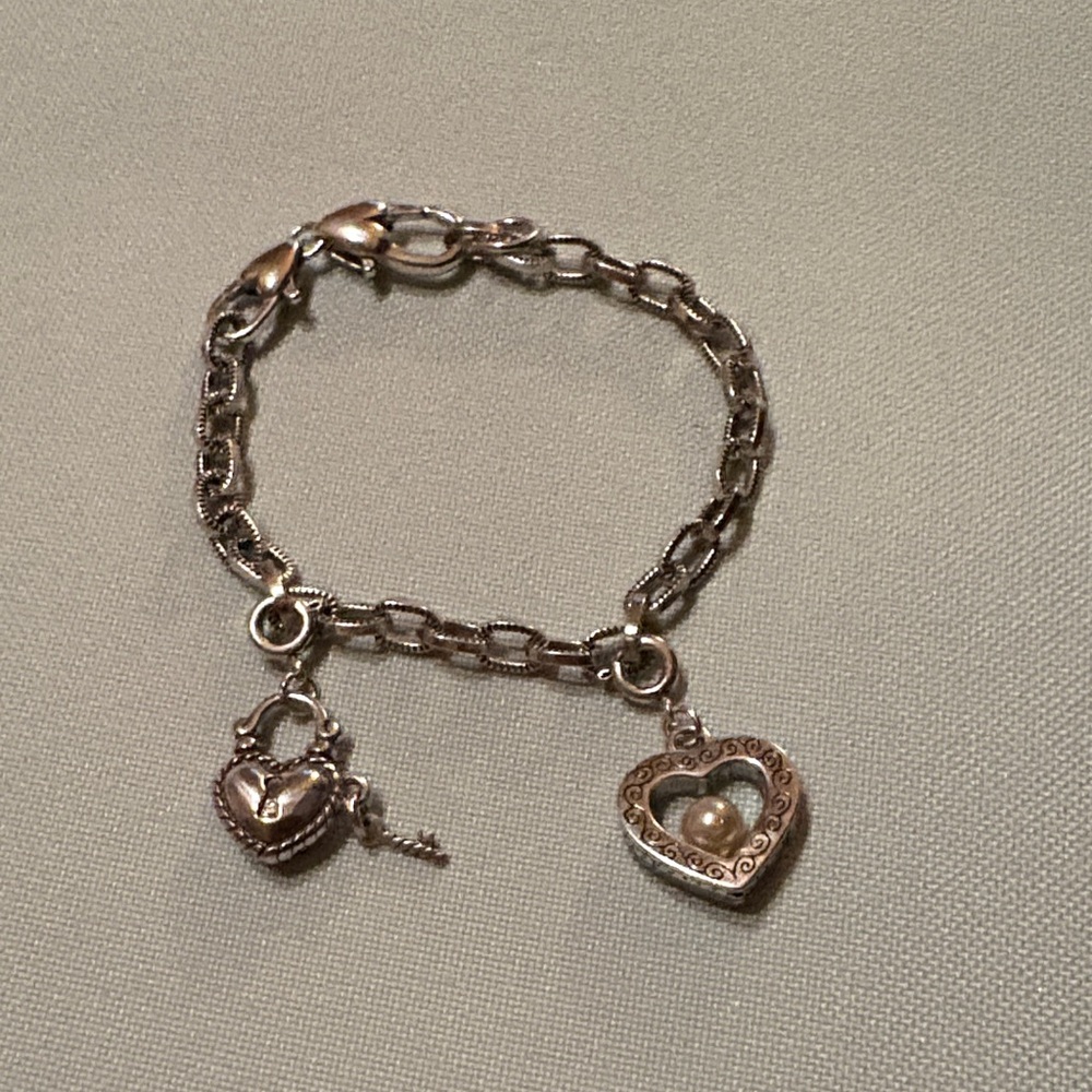 Brighton Silver Heart Charm Bracelet